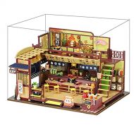 Spilay DIY Miniature Dollhouse Kit with Wooden Furniture,DIY Dollhouse Kit with Dust Proof and Music Movement,1:24 Scale Creative Room for Romantic Valentines Gift(Japanese-Style R