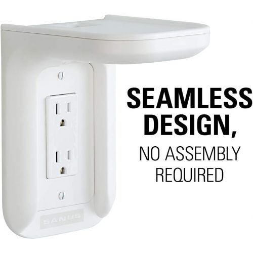  Sanus Outlet Shelf - Holds Any Device Up To 10lbs & Installs In Seconds - Includes Standard & Decora Style Outlet Covers & Integrated Cable Management Channel - Works For Sonos & S