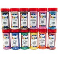 Hygloss Products Colored Play Sand - Assorted Colorful Craft Art Bucket O Sand, 12 Containers, 1 lb Each