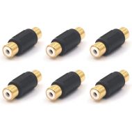 VCE 6-Pack Gold Plated RCA Female to RCA Female Coupler,Compatible with Phono,Speaker,RCA Cable,Amplifier