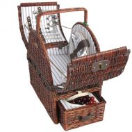Picnic & Beyond Premium Willow Picnic Basket with Service for 2