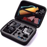 TEKCAM Action Camera Carrying Case Protective Storage Bag Compatible with Gopro Hero 9 8 7/AKASO ek7000 Brave 4 6/APEMAN/Campark/Crosstour/Dragon Touch Action Camera (Medium)
