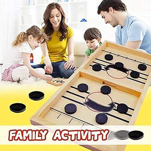  Surgicalonline Fast Sling Puck Game, Wooden Hockey Table Game, Table Battle Game for Kids and Adults, Foosball Winner Board Games for Family, Birthday Gift