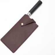HERSENT PU Leather Meat Cleaver Sheath, Waterproof Wide Knife Protectors, Durable Butcher Chef Knife Edge Guards, Heavy Duty Cleaver Covers (Dark Brown)