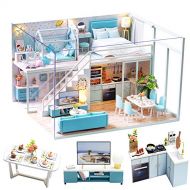Spilay DIY Miniature Dollhouse with Furniture,Mini House Kit with Dust Proof and Music Movement,1:24 Scale Creative Room Gift Idea for Adult Friend Lover (Portic Life)