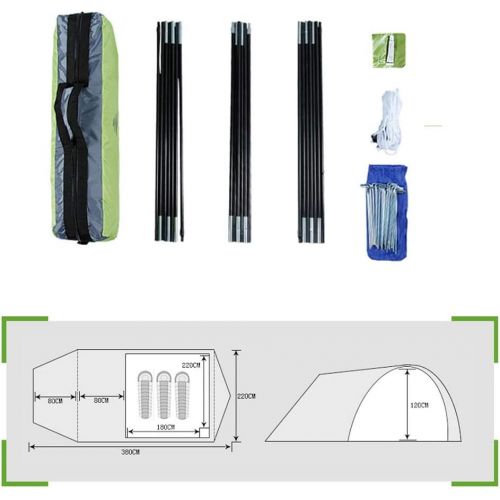  Teerwere Camping Tent 4 Seasons Foldable Camping Tent 4 Person Waterproof Family Tent Set Double Layer Warm Shelter for Camping Travel Hiking Outdoor Hiking (Color : Green, Size : Tent Set)