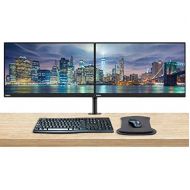 Lenovo ThinkVision T24i 23.8in 1920x1080 FHD IPS WLED LCD 2-Pack Raven Black Monitor Bundle with HDMI, VGA, DisplayPort, MK270 Wireless Keyboard and Mouse, Gel Mouse Pad, Desk Moun