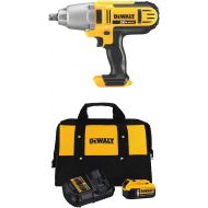 DEWALT 20-Volt MAX 5.0Ah Lithium-Ion Battery and Charger Kit with Bag and Impact Wrench