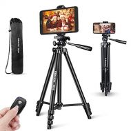 Phone Tripod, UBeesize 50’’ Extendable Lightweight Aluminum Tripod Stand with Universal Cell Phone/Tablet Holder, Remote Shutter, Compatible with Smartphone & Tablet & Camera.