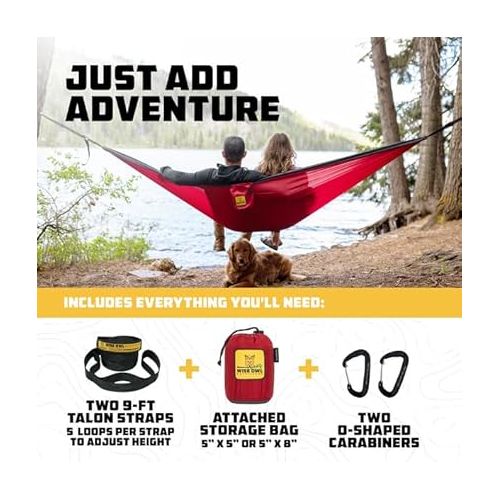  Wise Owl Outfitters Camping Hammock - Camping Essentials, Portable Hammock w/Tree Straps, Single or Double Hammock for Outside, Hiking, and Travel