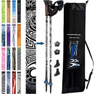 York Nordic 2 Piece Adjustable Trekking/Walking Poles - Lightweight - 6 Color Options - Choice of Grips - 2 Poles, Tips & Bag