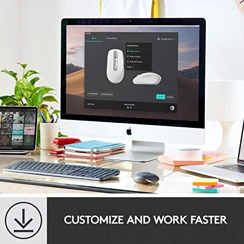  Amazon Renewed Logitech MX Anywhere 3 Compact Performance Mouse, Wireless, Comfort, Fast Scrolling, Any Surface, Portable, 4000DPI, Customizable Buttons, USB-C, Bluetooth - Graphite (Renewed)