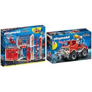 PLAYMOBIL 9462 Spielzeug-Grosse Feuerwache & 9466 Spielzeug-Feuerwehr-Truck