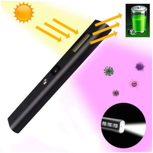  ZINIU PURETTA UV Light Sanitizer Wand, Portable UV Light Disinfection Lamp Chargeable Fordable for Home Hotel Travel Car Kills Germs Viruses & Bacteria (Black)