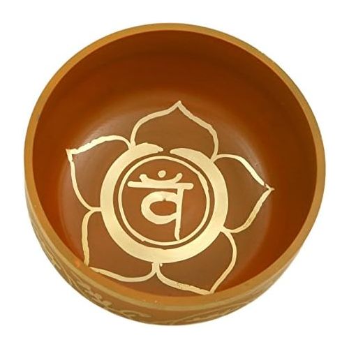  Shalinindia Swadhistana Orange Brass Buddhist Tibetan Singing Bowl with Cushion from India for Meditation Sound Healing Prayer Tuned to the 2th sacral chakra명상종 싱잉볼