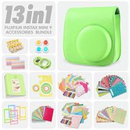 XPIX Fujifilm Instax Mini 9 Lime Green 13 Piece Accessory Bundle Includes Camera Case with Strap, Selfie Lens, Photo Album, Decorative Stickers, Colorful Frames and a Whole Lot More
