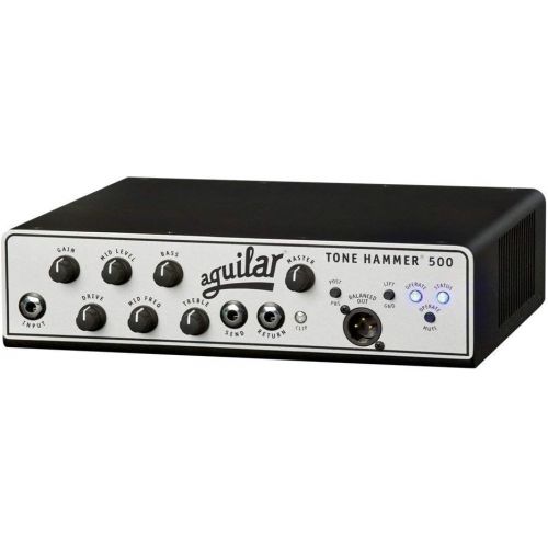  Aguilar Tone Hammer 500 Super Light 500 Watt Solid State Bass Amplifier Head with Drive Control, FX Loop and Balanced DI Output with Water Resistant Bag and Instrument Cable