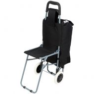 Everest Maxam Trolley Bag with Folding Chair, Black