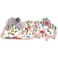 Bigjigs Rail Wooden Mountain Railway Set - 112 Play Pieces