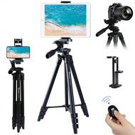 Endurax 53 Camera Tripod Lightweight Compatible with Nikon Canon, DSLR Cameras, iPhone, iPad, with Universal Tablet & Cellphones Mount and Wireless Remote Shutter