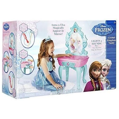 디즈니 Disney Frozen Crystal Kingdom Beauty Vanity Playset with 7 Glam Hair Styling Beauty Accessories
