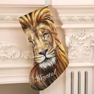 XOZOTY Galaxy Universe Lion Customized Name Christmas Stocking for Xmas Tree Fireplace Hanging and Party Decor 17.52 x 7.87 Inch