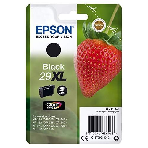 엡손 Epson C13T29914022 (29XL) Ink Cartridge Black, 470 Pages, 11ml