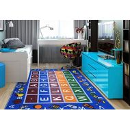 Ottomanson Jenny Collection Kids Non-slip Educational Alphabet Design Area Rug , 33 X 50, Multicolor