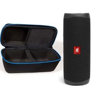 JBL Flip 5 Waterproof Portable Wireless Bluetooth Speaker Bundle with divvi! Protective Hardshell Case - Black