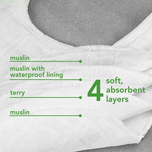  green sprouts Muslin Stay-dry Bandana Teether Bibs made from Organic Cotton (3 pack) | Soothes gums & protects from drool | Machine washable, sterilizer safe, Made without BPA