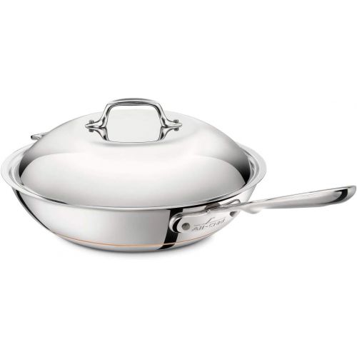  All-Clad 6412 SS Copper Core 5-Ply Bonded Dishwasher Safe Chefs Pan / Cookware, 12-Inch, Silver