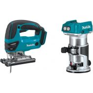 Makita XVJ03Z 18V LXT Lithium-Ion Cordless Jig Saw, Tool Only & XTR01Z 18V LXT Lithium-Ion Brushless Cordless Compact Router