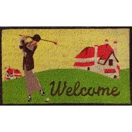 A1 Home Collections A1HOME200074 Doormat A1HC First Impression Golf PVC Tufted Welcome Coir Mat