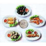 Thai 5 Lovely Mix Dollhouse miniature SeaFood ,Doll and Collectibles So Cute