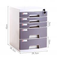 ZCCWJG File Cabinet, Desktop high Drawer Office Storage Box can be Locked (Plastic 5 Layers) (Color : A)