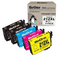 BeOne Remanufactured Ink Cartridge Replacement for Epson 212 XL 212XL T212 T212XL 5-Pack Use with Workforce WF-2850 WF-2830 Expression Home XP-4100 XP-4105 Printer (2 Black 1 Cyan