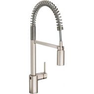 Moen Align Spot Resist Stainless Steel Motionsense Wave Sensor Touchless One-Handle High Arc Spring Pre-Rinse Pulldown Kitchen Faucet with Sprayer, 5923EWSRS