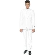 SUITMEISTER Solid Colored Suits in White - Includes Jacket, Pants & Tie - L