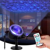 [아마존베스트]Lanpuly Projector Lights Ocean Wave Water Night Light Calming Autism Sensory Autistic Toys Relax Led Blue Night Projector Lamp Waterproof 3D Water Effect Remote Control for Bedroom Garden