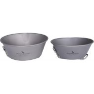 Boundless Voyage 300ML/450ml Titanium Bowl with Folding Handle Portable for Outdoor Camping Picnic Tableware