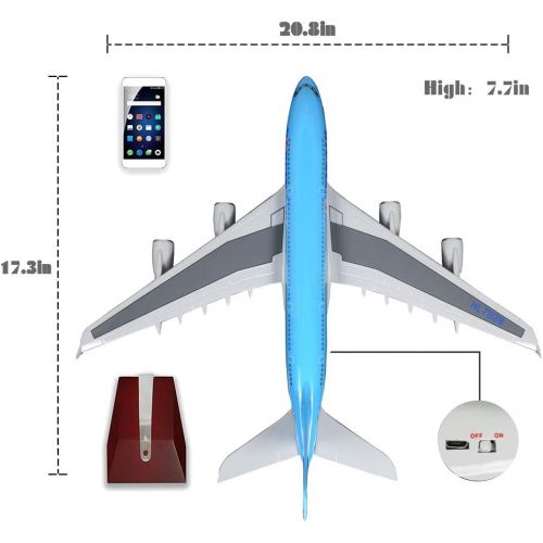  24-Hours 18” Collection Model Airplane Statue Scale 1 130 Airplane Model American Airlines Boeing 787 with LED Light(Touch or Sound Control) for Decoration or Gift