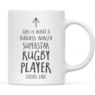 Andaz Press Funny 11oz. Ceramic Coffee Tea Mug Gift, This is What a Badass Ninja Superstar Rugby Player Looks Like, 1-Pack, Birthday Christmas Gift Ideas Coworker