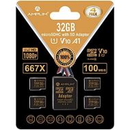 Amplim 32GB Micro SD Card, 4 Pack MicroSD Memory Plus Adapter, MicroSDHC Class 10 UHS-I U1 V10 TF Extreme High Speed Nintendo-Switch, GoPro Hero, Raspberry Pi, Phone Galaxy, Camera