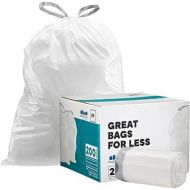 Plasticplace Custom Fit Trash Bags, Compatible with simplehuman Code R (200 Count) White Drawstring Garbage Liners 2.6 Gallon/ 10 Liter 16.5
