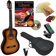 [아마존베스트]MSA 4/4 Concert Guitar Starter Set (Natural Guitar  Bag  Band  Strings  3x PIK  Tuner  Learning Book)