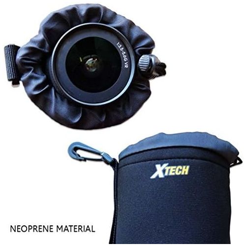 엑스테크 Xtech Small Soft Neoprene Lens Pouch for Canon EF 50mm f/1.8 STM Lens, Canon EF-S 24mm f/2.8 STM Lens, Canon EF 40mm f/2.8 STM Lens, Canon EF 50mm f/1.8 II Camera Lens and All Smal