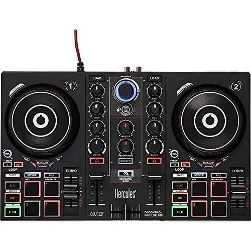  [아마존베스트]Hercules DJControl Inpulse 200 | Portable USB DJ Controller with Beatmatch Guide, DJ Academy and full DJ software DJUCED included