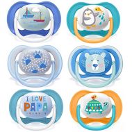 Philips AVENT Soother???0 6?Months/Boy Mix/Clip On Charm???Set of 4; with Hygienic Cap