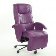 HY Home Reclining Leather Office Swivel Chair Massage Boss Chair Lift (Color : Purple, Size : L68CMXW50CM XH114CM)