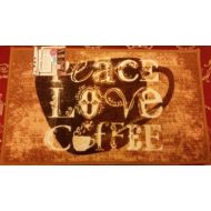The Pecan Man COFFEE CUP, PEACE LOVE COFFEE PRINTED KITCHEN RUG (non skid back) ,1Pcs 18x30